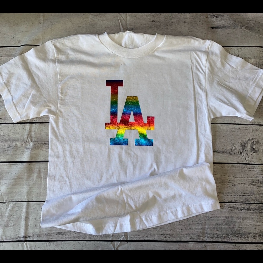 COPY - LA Dodgers Baseball Pride Shirt LGBTQ NEW Rainbow T-shirt 🏳️‍🌈⚾️